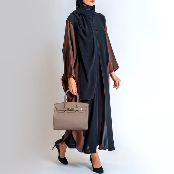 HERMES Glycine Taurillon Clemence Leather Gold Finish Birkin 30 Bag - Picture 2 of 8